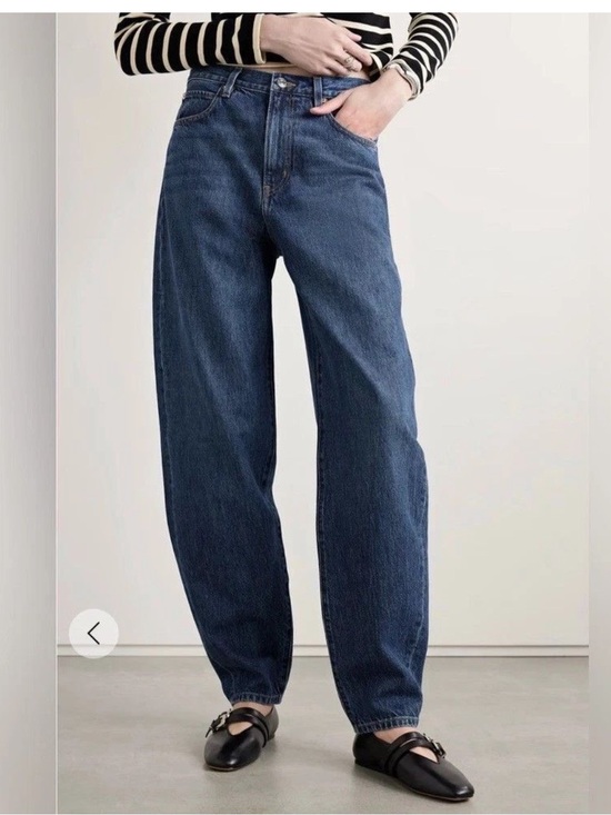 Frame Denim Denim - Frame Denim Narrow High-Rise Straight Jeans - Dark Blue